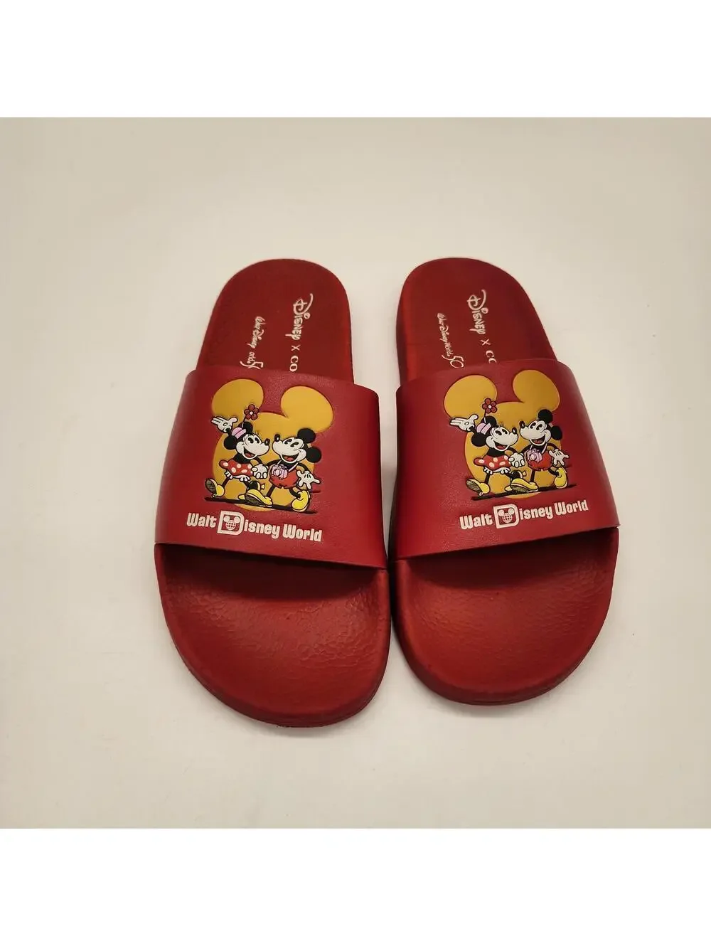 New Coach x Disney Slide Red Mickey Mouse And Minnie Mouse Disney World 7